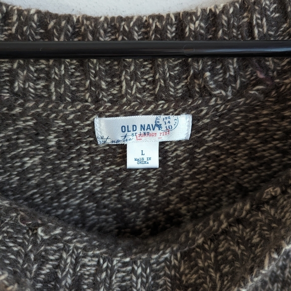 Early 2000s Old Navy Flecked Knit Boat/Off the Shoulder Neck Sweater - Picture 8 of 9